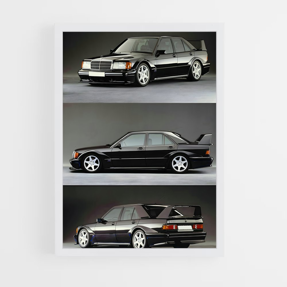 Poster Noir et Blanc Racing – affiche Mercedes (vue 3)